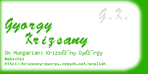 gyorgy krizsany business card